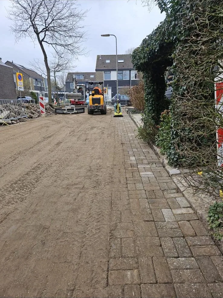 Opgeleverde bestrating na afronding van het werk